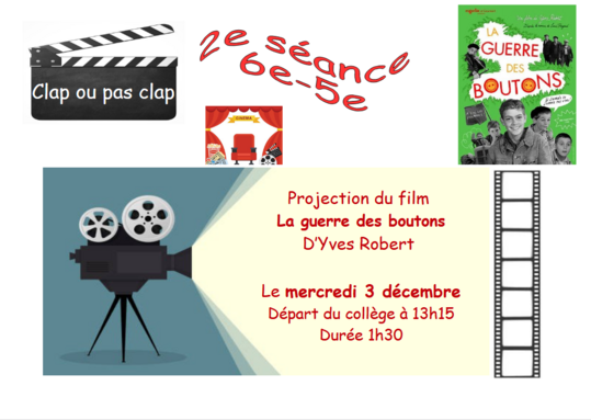 Mercredi 3 décembre, élèves de 6èmes/5èmes